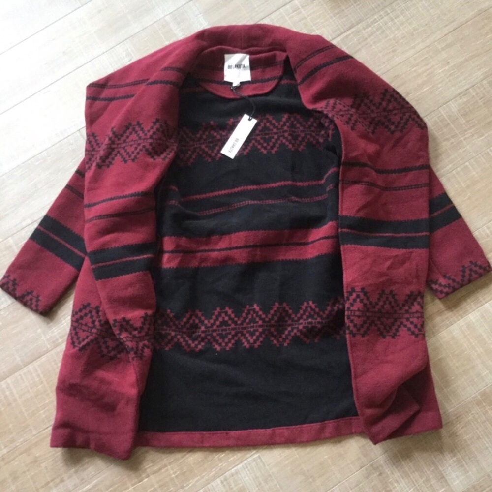 BB DAKOTA NWT Aztec Print Fleece Coat Sz Small - Picture 5 of 8